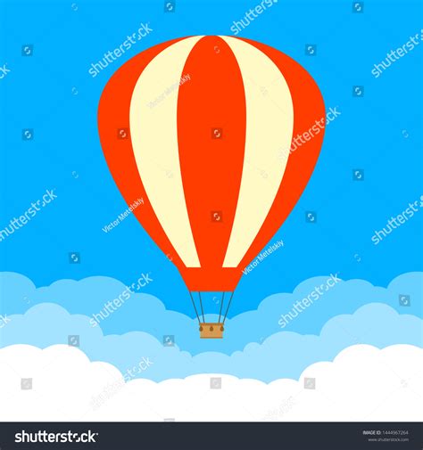 Hot Air Balloon Sky Clouds Stock Illustration