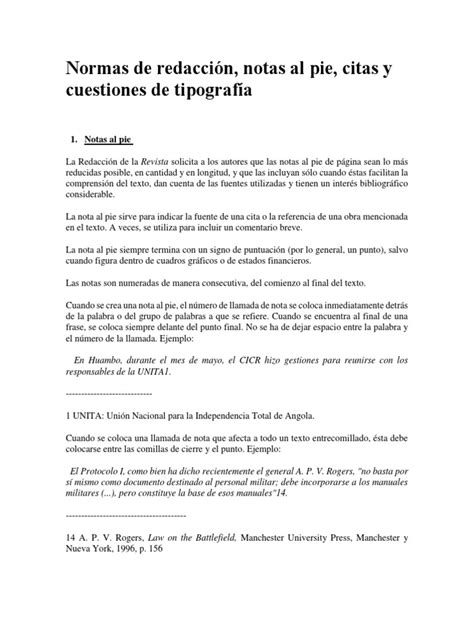 Normas De Redacción Pdf Comillas Escritura