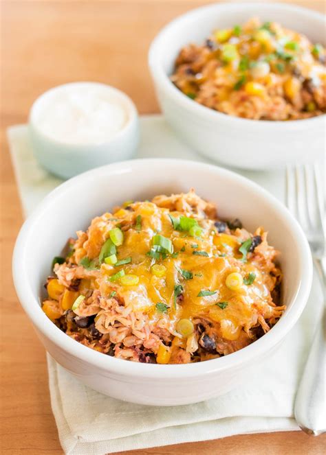 Recipe Slow Cooker Chicken Burrito Bowls Kitchn