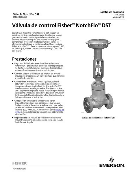 Pdf V Lvula De Control Fisher Notchflo Dst Emerson Comlvula De