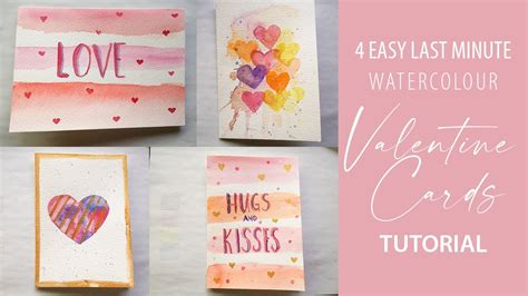 Easy Watercolor Valentine Cards Tutorial For Beginners Youtube