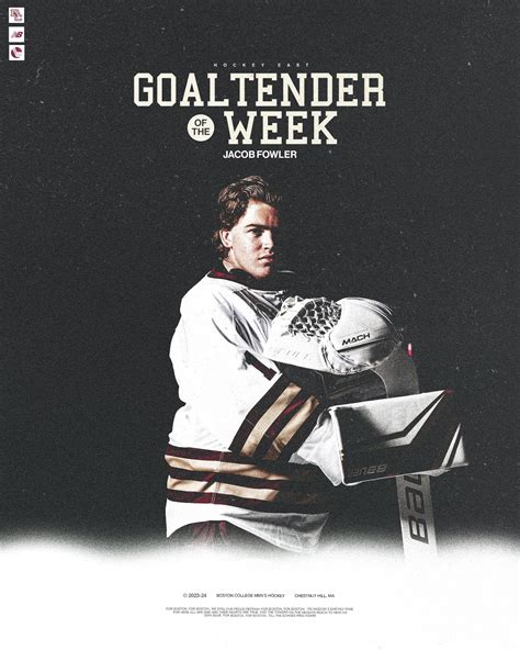 Congrats to Jacob Fowler on winning the Hockey East Goaltender of the ...