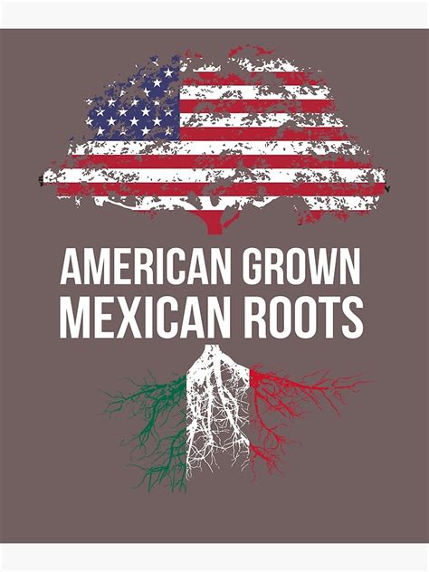 American Grown With Mexican Roots Shirt Mexico Tee Art Print By