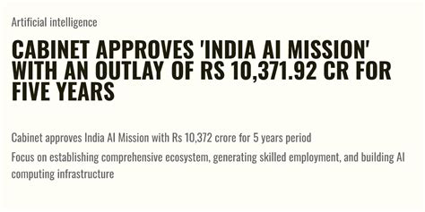 Cabinet Approves India Ai Mission With An Outlay Of Rs Cr