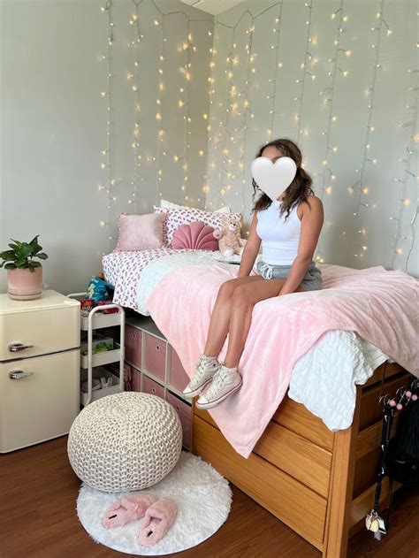 Pink Dorm Room In 2024 Pink Dorm Rooms Dorm Room Designs Pretty