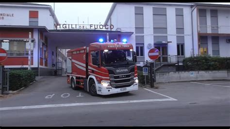 PARTENZA ABP SCANIA IN SIRENA VVF REGGIO EMILIA ITALIANS FIREFIGHTERS