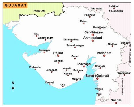 Gujarat Map-Download Free Maps In Pdf - Infoandopinion