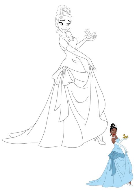 Princess Tiana And Prince Naveen As A Frog Coloring Pages 2 Free