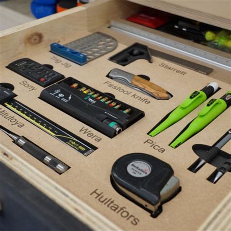 Organization of Drawers with 20-Watt Diode Laser