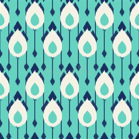 Ikat Seamless Pattern Design For Fabric Stock Illustration