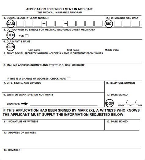 Printable Medicare Part A Application Form Printable Form