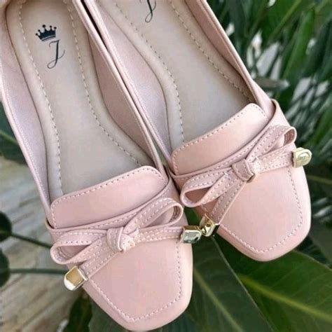 Mocassim Feminino Luxo Laço Delicado Nude Sapatilha Feminina Casual Bico Quadrado Sapato