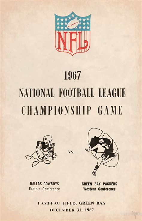 1967 NFL Championship Game Art by Row One Brand Wall Art