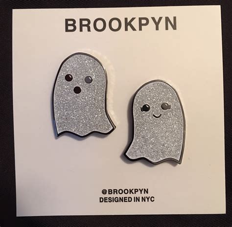 Enamel Pin Glitter Ghost Enamel Pin Pin Badge Pin Set Etsy