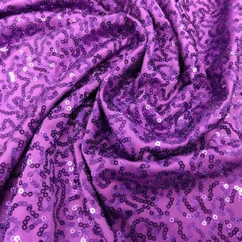 Broadway Sequin Fabric Purple Metallic Sequin Shine Trimmings And Fabrics