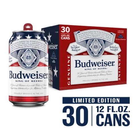 Budweiser Lager Domestic American Lager Beer 30 Pk 12 Fl Oz Ralphs