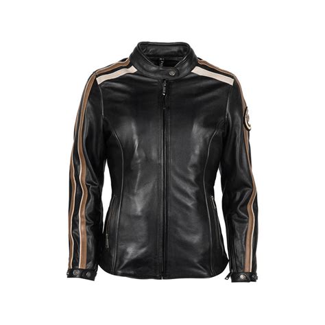 Blouson Cuir Moto Helstons Femme Jade Rag Noir Marron