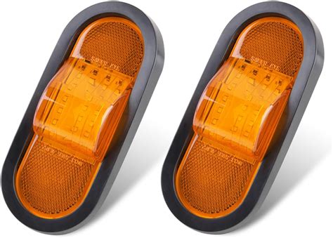 Amazon Pcs Inch Oval Led Side Marker Lights And Mid Ship Turn