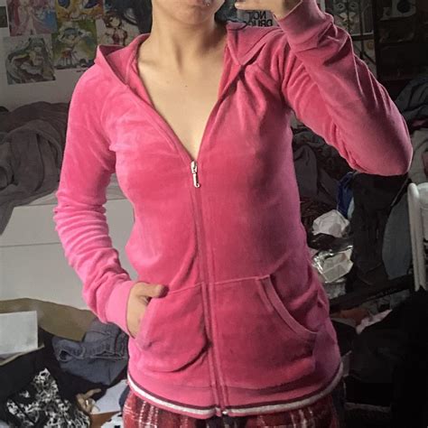 Hot Pink Vintage Juicy Couture Velour Zip Up I Depop
