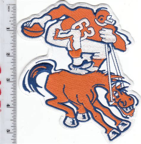 Denver Broncos 6 Bucking Bronco Patch Throwback Old 1960 S Logo Sew or ...