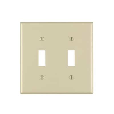 Leviton 2 Gang Jumbo Toggle Wall Plate Ivory R51 86109 00I