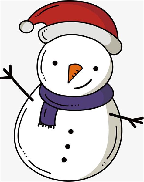 Lovely Cartoon Snowman, Cartoon Vector, Cartoon Clipart, Snowman ...