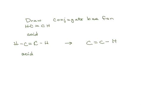 Solved Draw The Conjugate Base For The Acid Hcch Draw All Hydrogens