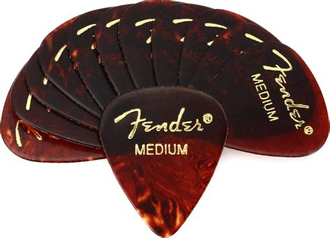 Fender Classic Celluloid Picks Pack Tortoise Shell Medium Lot