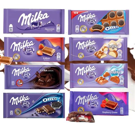 Barra De Chocolate Milka Importado 100g E 90g Diversos Sabores