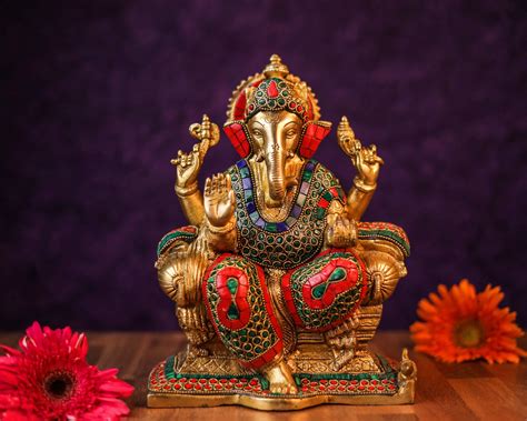 Figurines Lion Ganesh Elephant Head God God Of New Beginning Ganesha