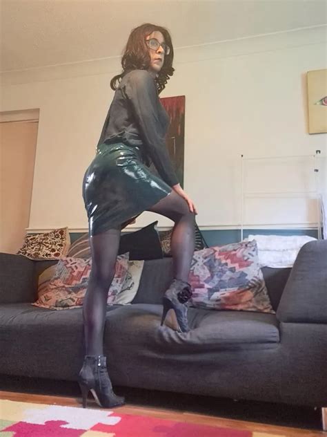 Danni In A Latex Skirt Sexy Lingerie And Seamless Pantyhose Nude Pics Xhamster