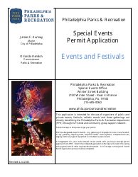 City Of Philadelphia Pennsylvania Special Events Permit Application