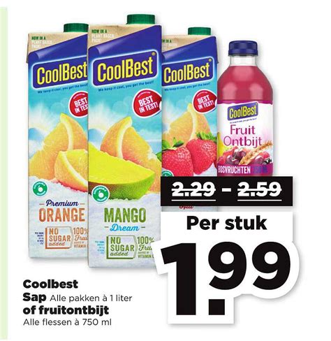 Coolbest Sap Of Fruitontbijt Aanbieding Bij Plus Folders Nl