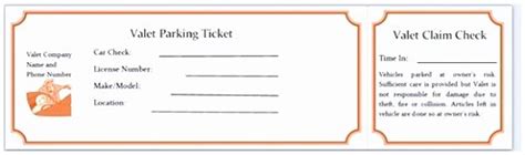 Valet Parking Ticket Template Shooters Journal