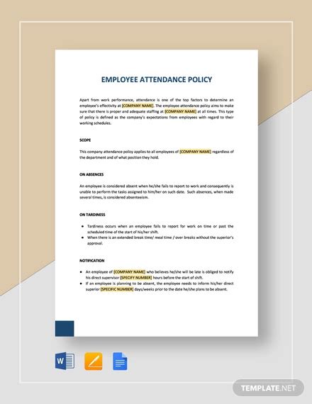 Attendance Policy 15 Examples Format Pdf