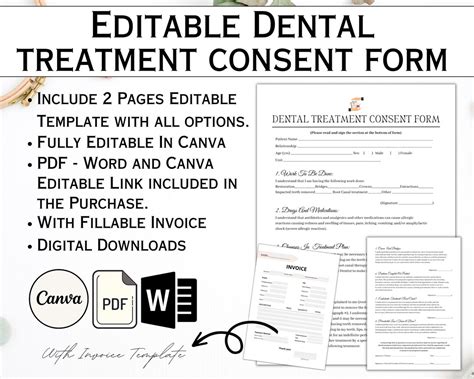 Editable Teeth Whitening Consent Forms Consent Form Template Esthetician Forms Teeth