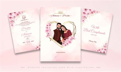 Make Wedding Invitation Card Design With Illustration By Shafeqahmad