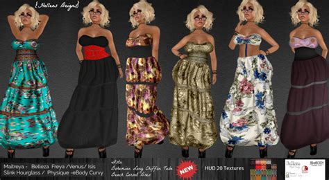 Second Life Marketplace {hellens} Bohemian Long Chiffon Tube Beach