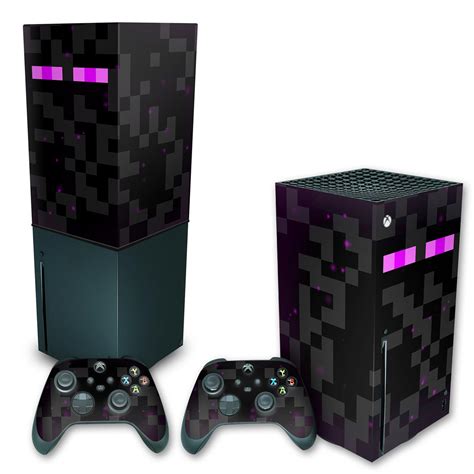 Kit Xbox Series X Skin E Capa Anti Poeira Minecraft Enderman Pop