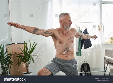 Man Tattoos Naked Torso Standing His Stock Photo Shutterstock