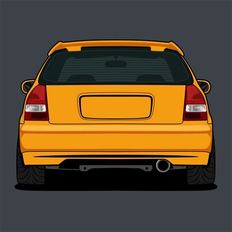 Yellow Back View Car Drawing 1395445 Vector Art at Vecteezy