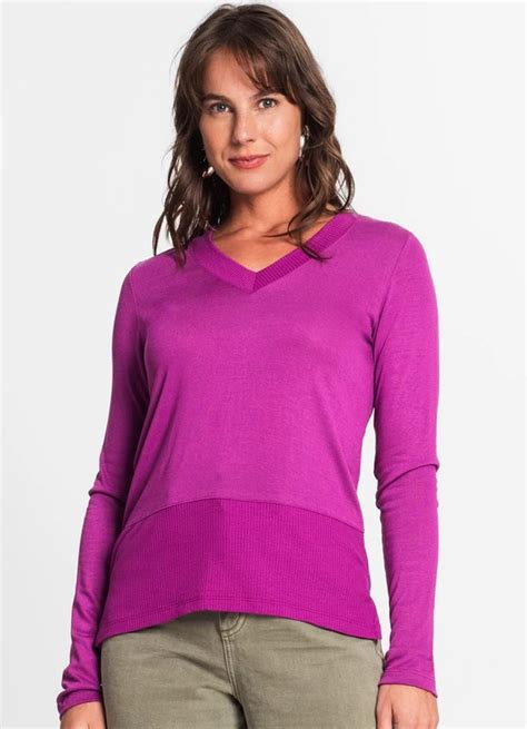 Blusa Feminina Abertura Lateral Roxo Rovitex