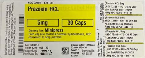 Prazosin Hcl By Direct Rx Prazosin Hcl Capsule