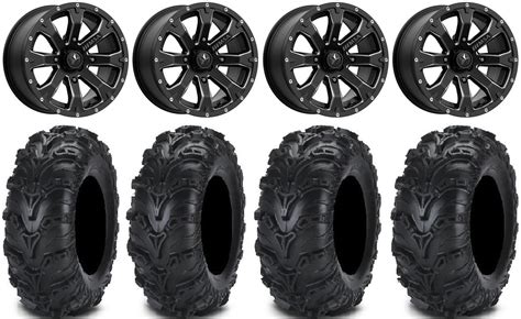 MSA Bounty 14 Wheels Black 27 Mud Lite II Tires Yamaha Viking