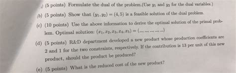 Solved 30 Consider The Following Problem For The Production