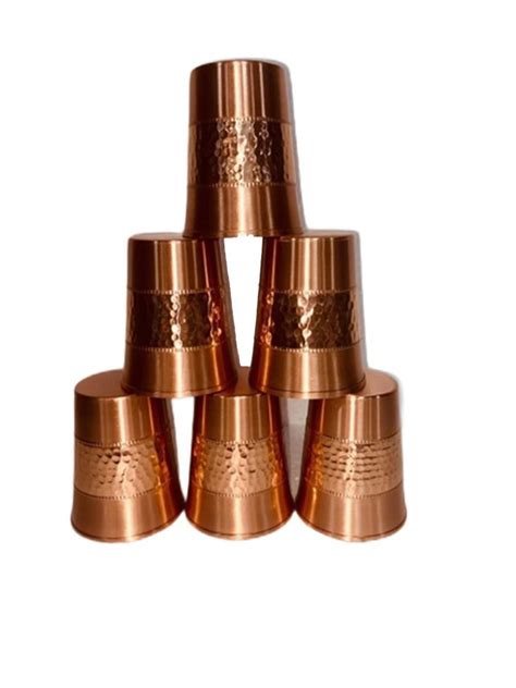 Hammered Cylindrical Home Copper Glass Capacity 350 Ml At Rs 180