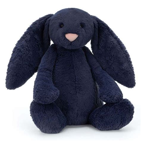 Jellycat Bashful Navy Bunny Huge 51cm Happy Wishes