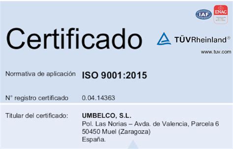 Renovamos Nuestro Sello De Calidad ISO 9001 Umbelco