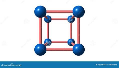 Cobalt Crystal Structure Isolated on White Stock Illustration ...