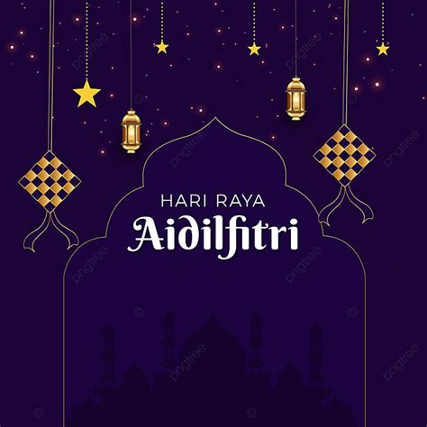 Selamat Hari Raya Aidilfitri Vector Design Background Hari Raya